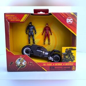 DC Comics The Flash Movie The Flash and Batman With Batcycle